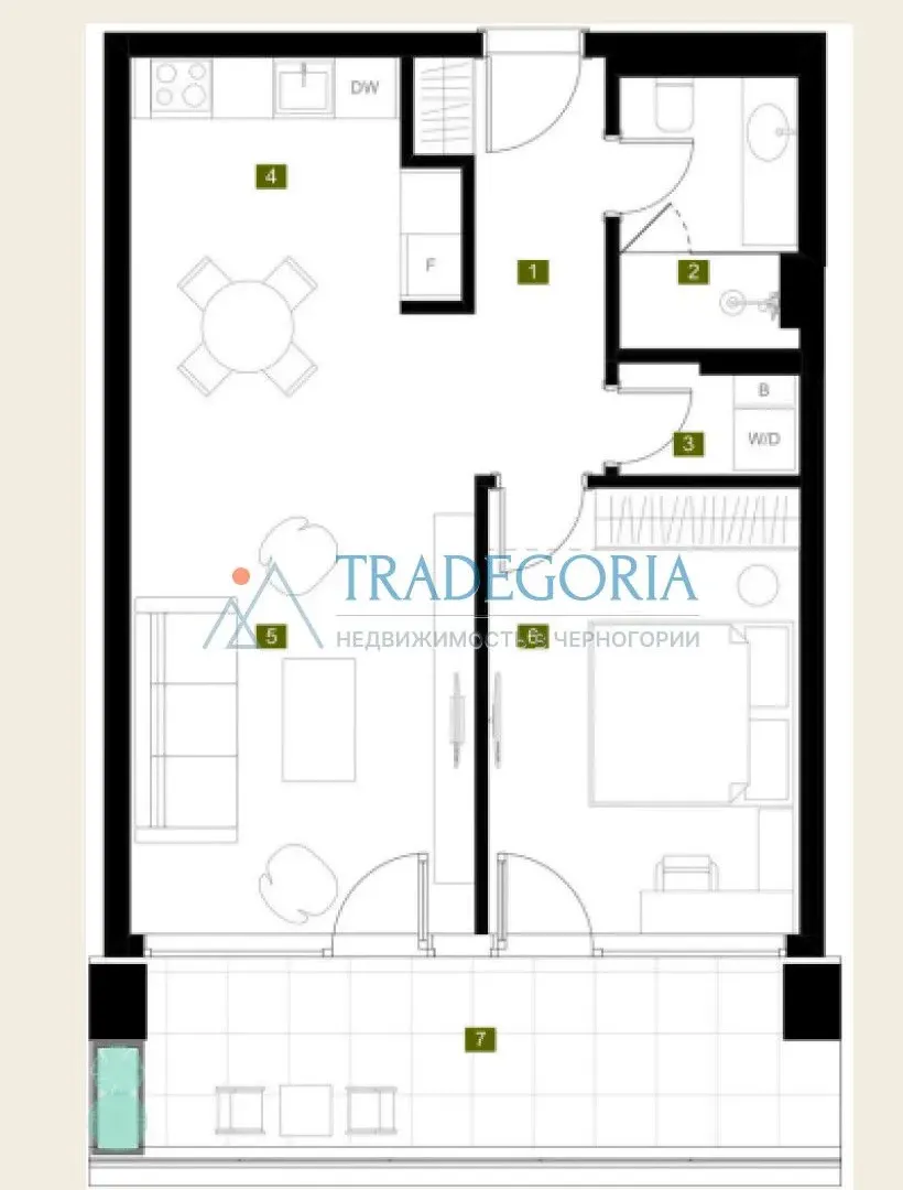 Prodaja, jednosoban stan, 65m², Reževići, Budva