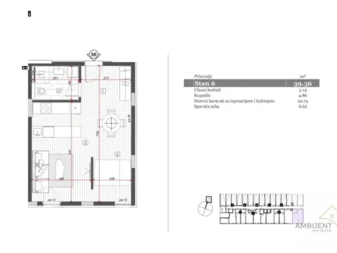 Prodaja, dvosoban stan, 39m², Nova Pazova, Stara Pazova - image 8