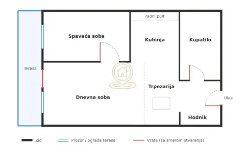 Osma crteža stana sa rasporedom prostorija. - image 13