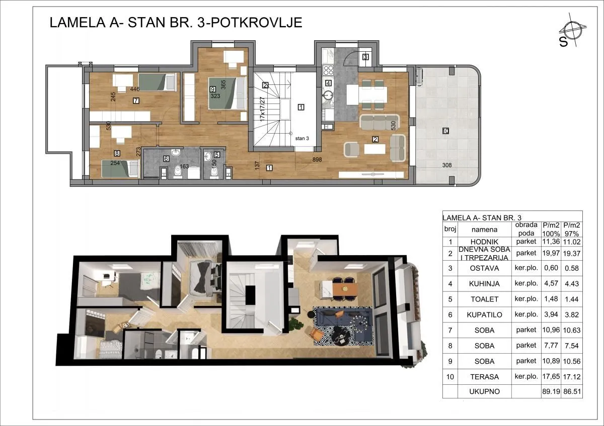 Sale, three bedroom apartment, 92m², Veternik, Novi Sad Sve Podlokacije