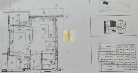 Arhitektonski plan nekretnine sa merama i rasporedom prostorija. - image 9