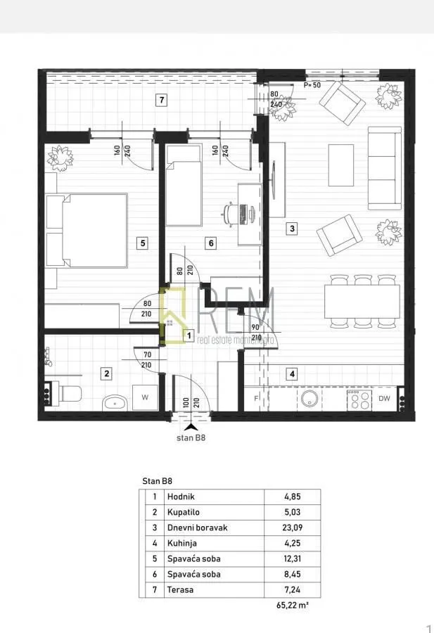 Prodaja, dvosoban stan, 61m², Zagorič, Podgorica