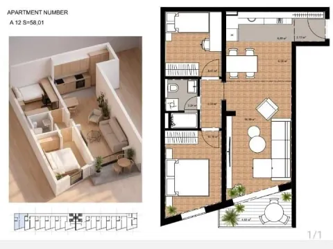 Sale, one bedroom apartment, 41m², Bečići, Budva - image 6