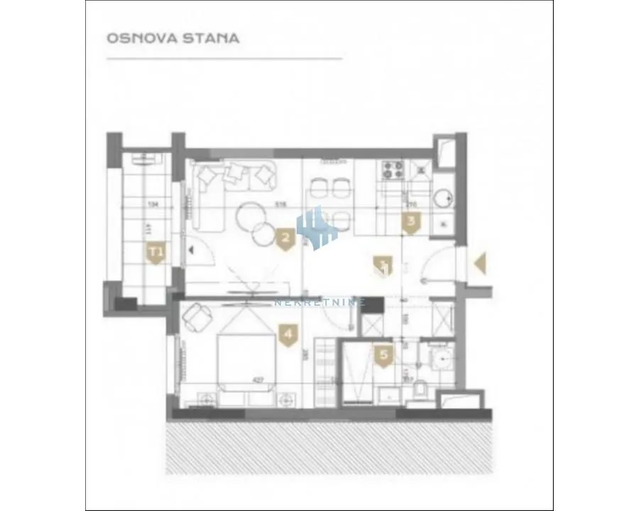 Rent, two bedroom apartment, 53m², Novi Beograd Blok 65, Novi Beograd Sve Podlokacije