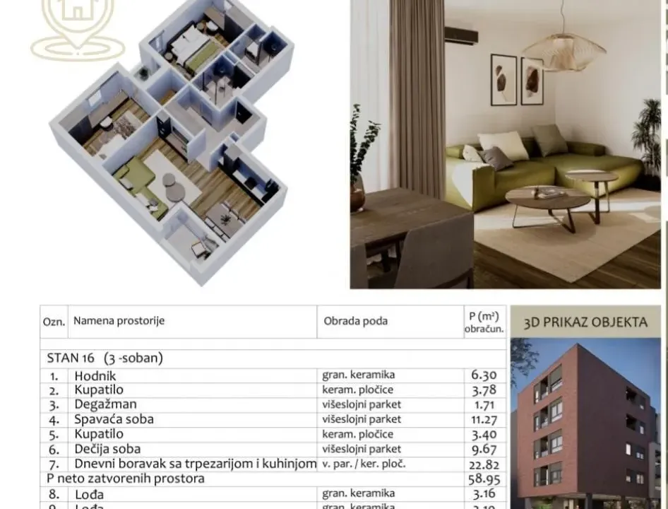Prodaja, trosoban stan, 64m², Medijana, Niš