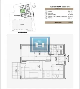 Prodaja, jednosoban stan, 44m², Centar, Jagodina - image 1