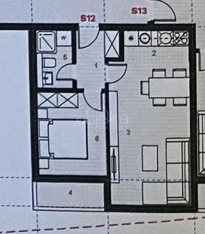 Floor plan showing the layout of the apartment.