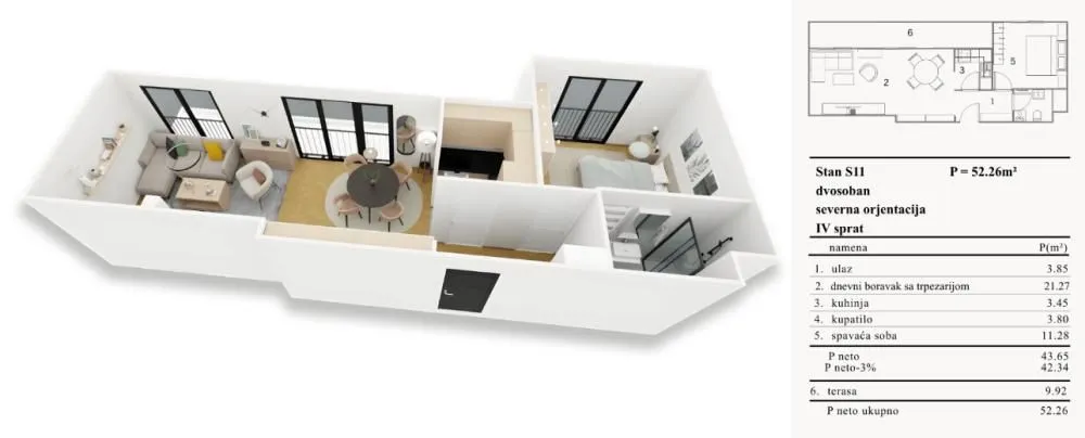 Prodaja, jednosoban stan, 52m², Medijana, Niš