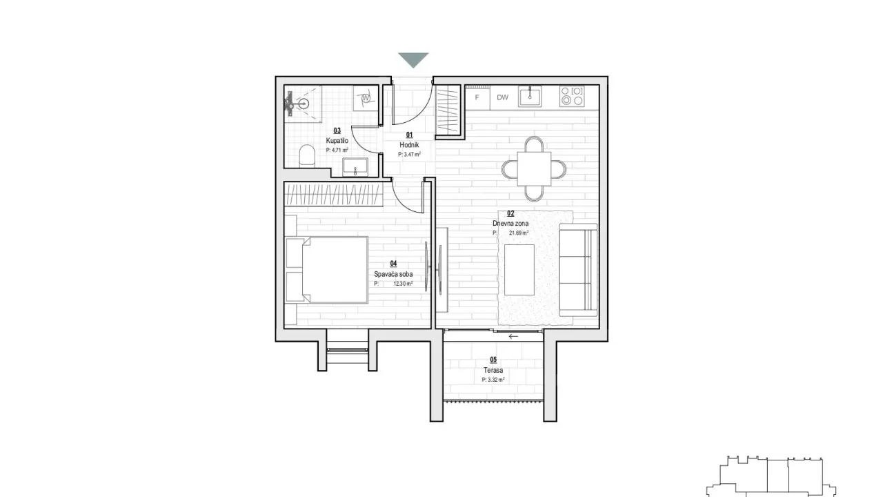 Sale, one bedroom apartment, 44m², Kolašin, Crna Gora