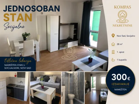 Izdavanje, jednosoban stan, 28m², Socijalno, Novi Sad Sve Podlokacije - image 1