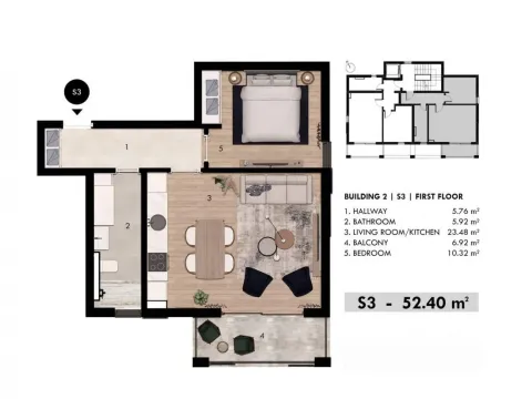 Prodaja, jednosoban stan, 52m², Donja Lastva, Tivat - image 3