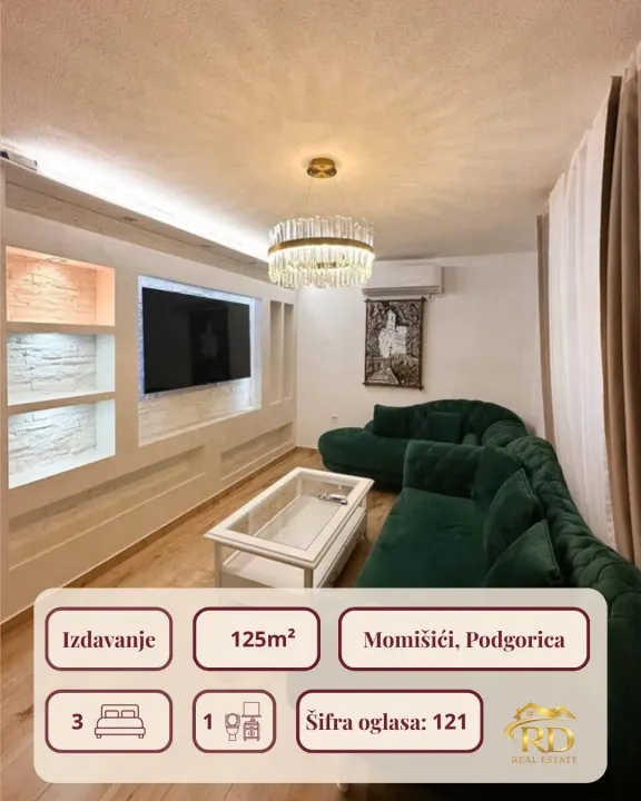 Rent, three bedroom apartment, 125m², Momišići, Podgorica