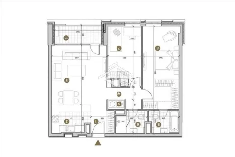 Floor plan of the apartment with room layout and dimensions. - image 24
