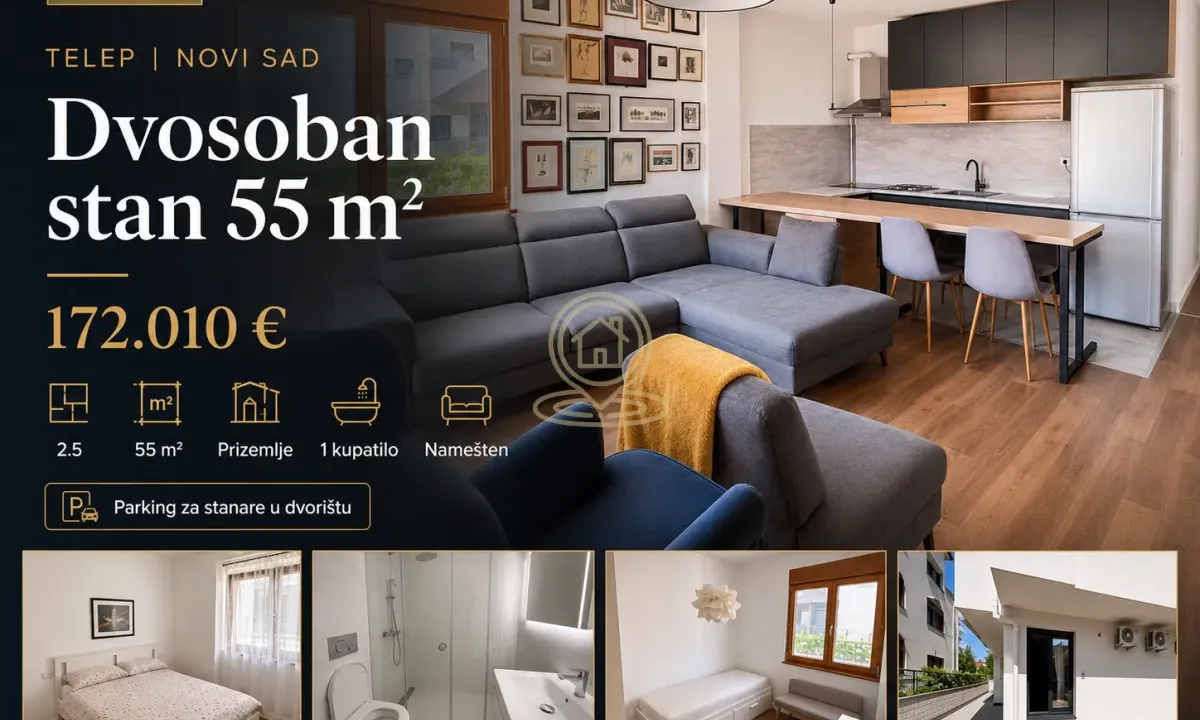 Prodaja, dvosoban stan, 55m², Telep, Novi Sad Sve Podlokacije