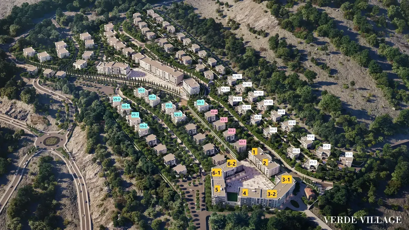 Master plan naselja sa oznakama objekata