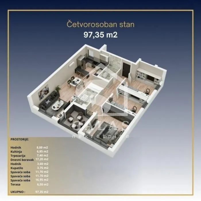 Prodaja, četvorosoban stan, 97m², Lekino Brdo, Voždovac Sve Podlokacije