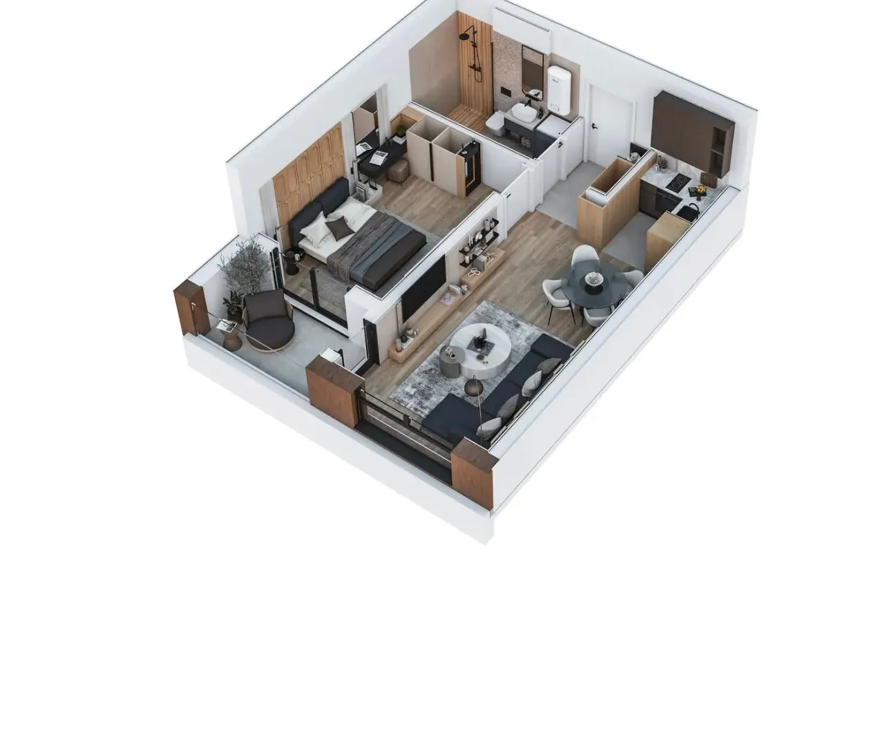 Sale, one bedroom apartment, 47m², Ilino, Bar