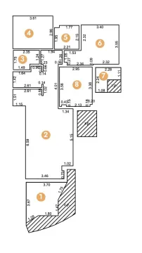 Osnova stana sa označenim prostorijama i dimenzijama. - image 10