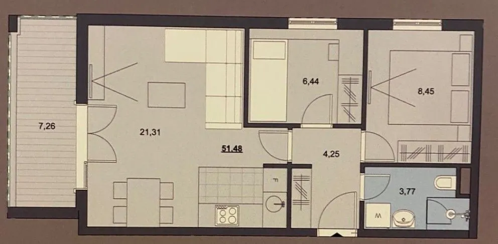 Prodaja, dvosoban stan, 65m², Tivat, Crna Gora