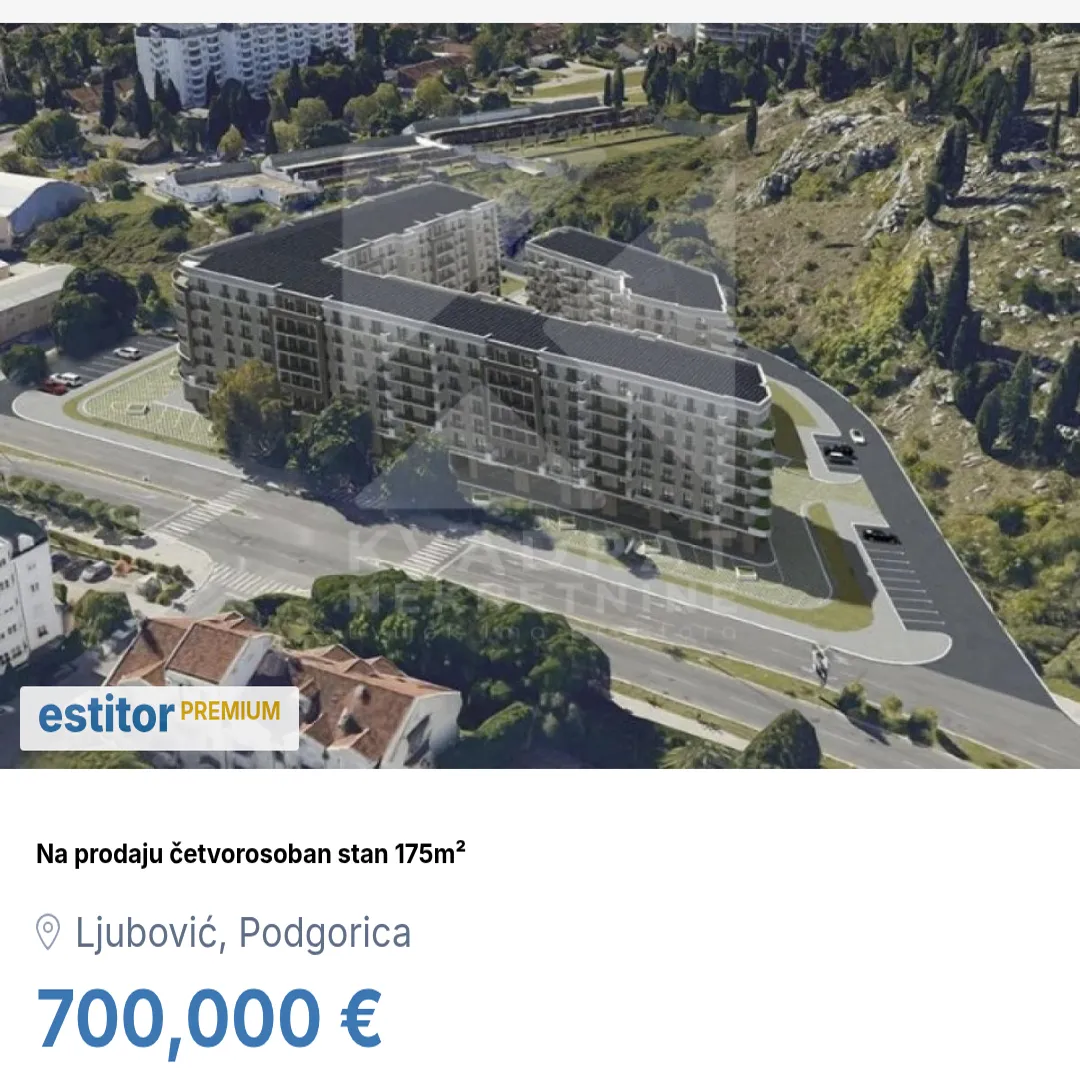 Sale, four bedroom apartment, 175m², Ljubović, Podgorica