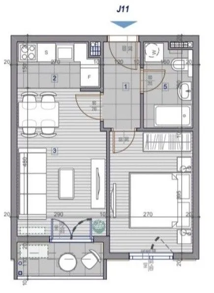 Prodaja, jednosoban stan, 38m², Stari Aerodrom, Podgorica