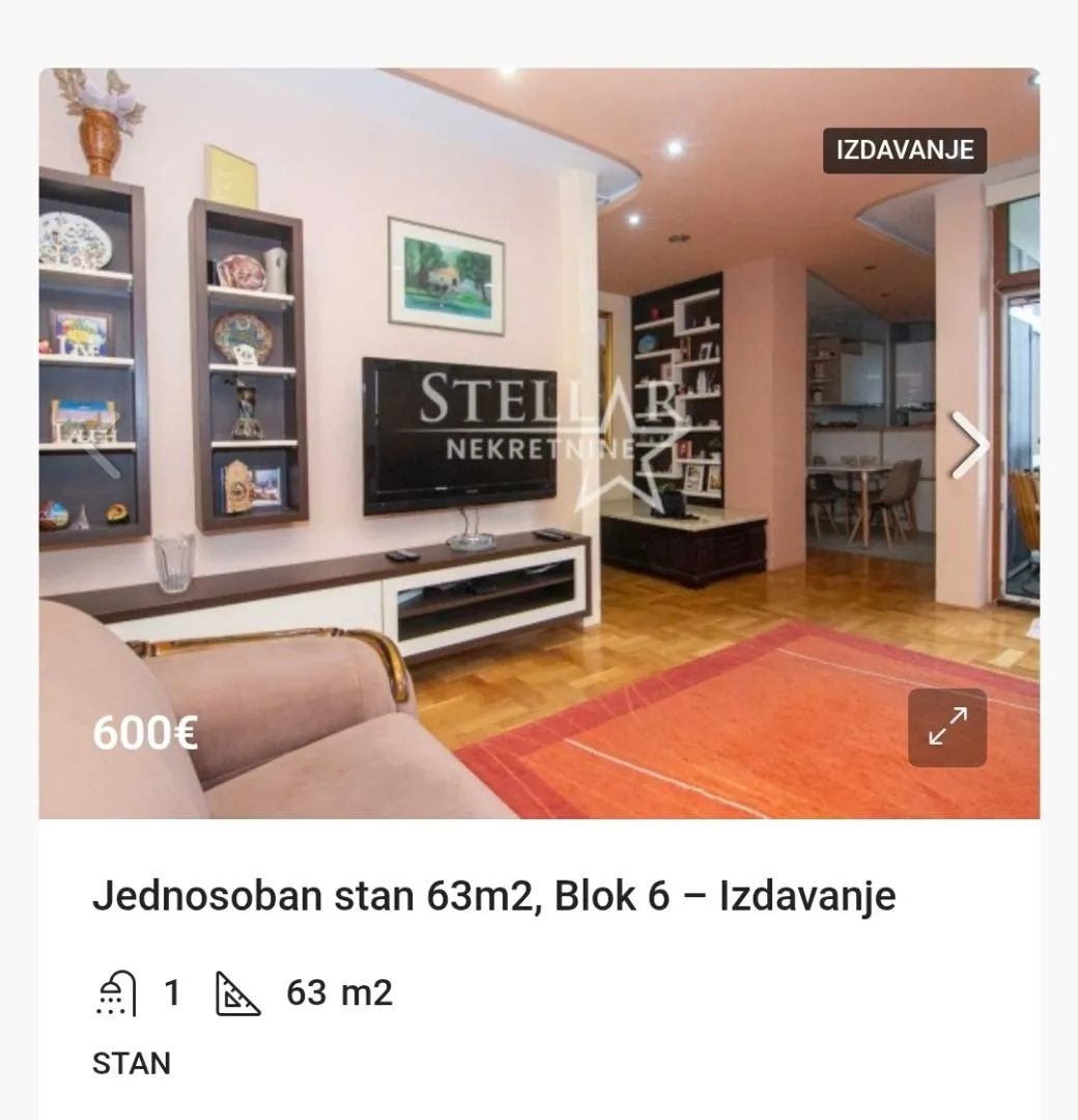 Izdavanje, stan, 63m², Tološi, Podgorica