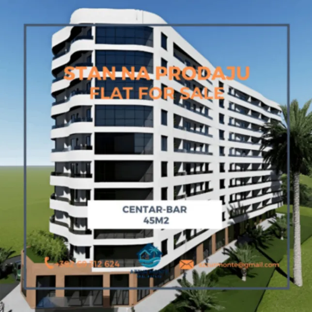 Prodaja, jednosoban stan, 45m², Centar, Bar