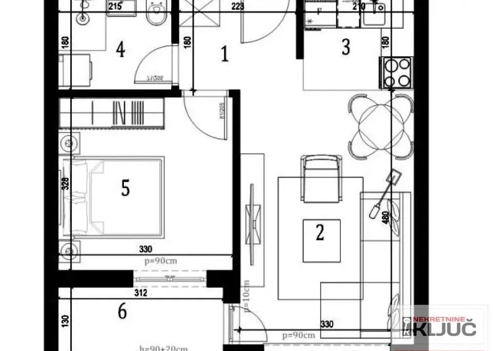 Sale, two bedroom apartment, 41m², Klisa, Novi Sad Sve Podlokacije