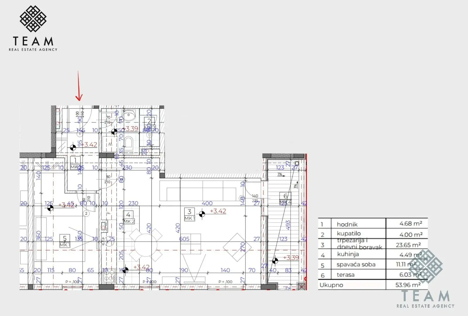 Prodaja, jednosoban stan, 54m², Donja Lastva, Tivat