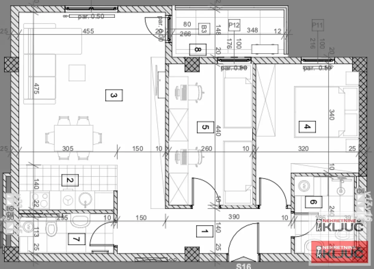 Sale, three bedroom apartment, 69m², Salajka, Novi Sad Sve Podlokacije