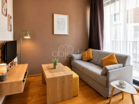 Living room with sofa, coffee table and TV. - image 5