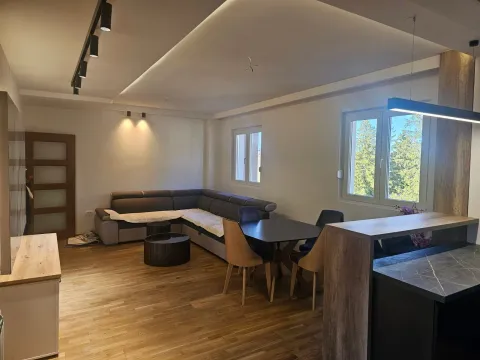 Dnevni boravak sa garniturom, trpezarijskim stolom i kuhinjskim šankom. - image 7