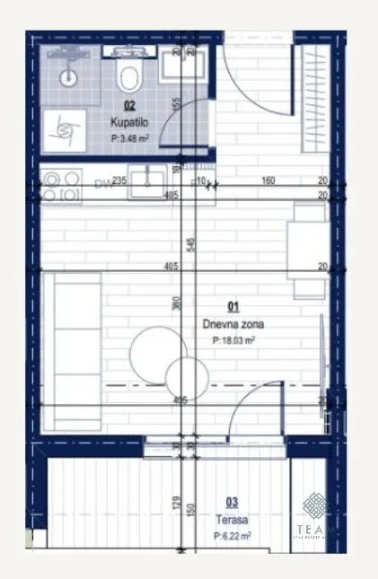 Prodaja, garsonjera, 28m², Lastva Grbaljska, Kotor