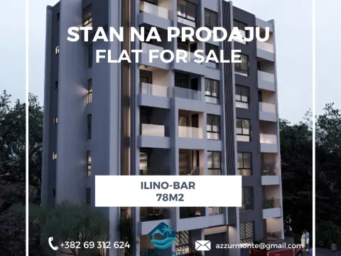Prodaja, dvosoban stan, 78m², Ilino, Bar - image 1