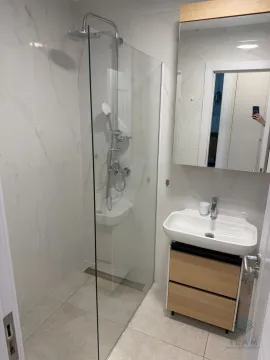 Moderno opremljeno kupatilo sa tuš kabinom i umivaonikom. - image 7