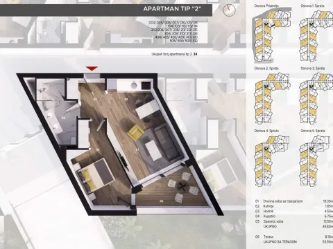 Sale, one bedroom apartment, 55m², Bečići, Budva - image 22