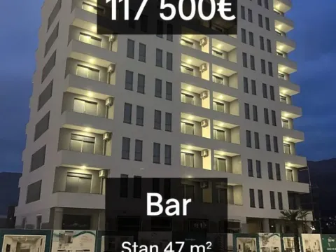 Sale, one bedroom apartment, 47m², Bar, Crna Gora