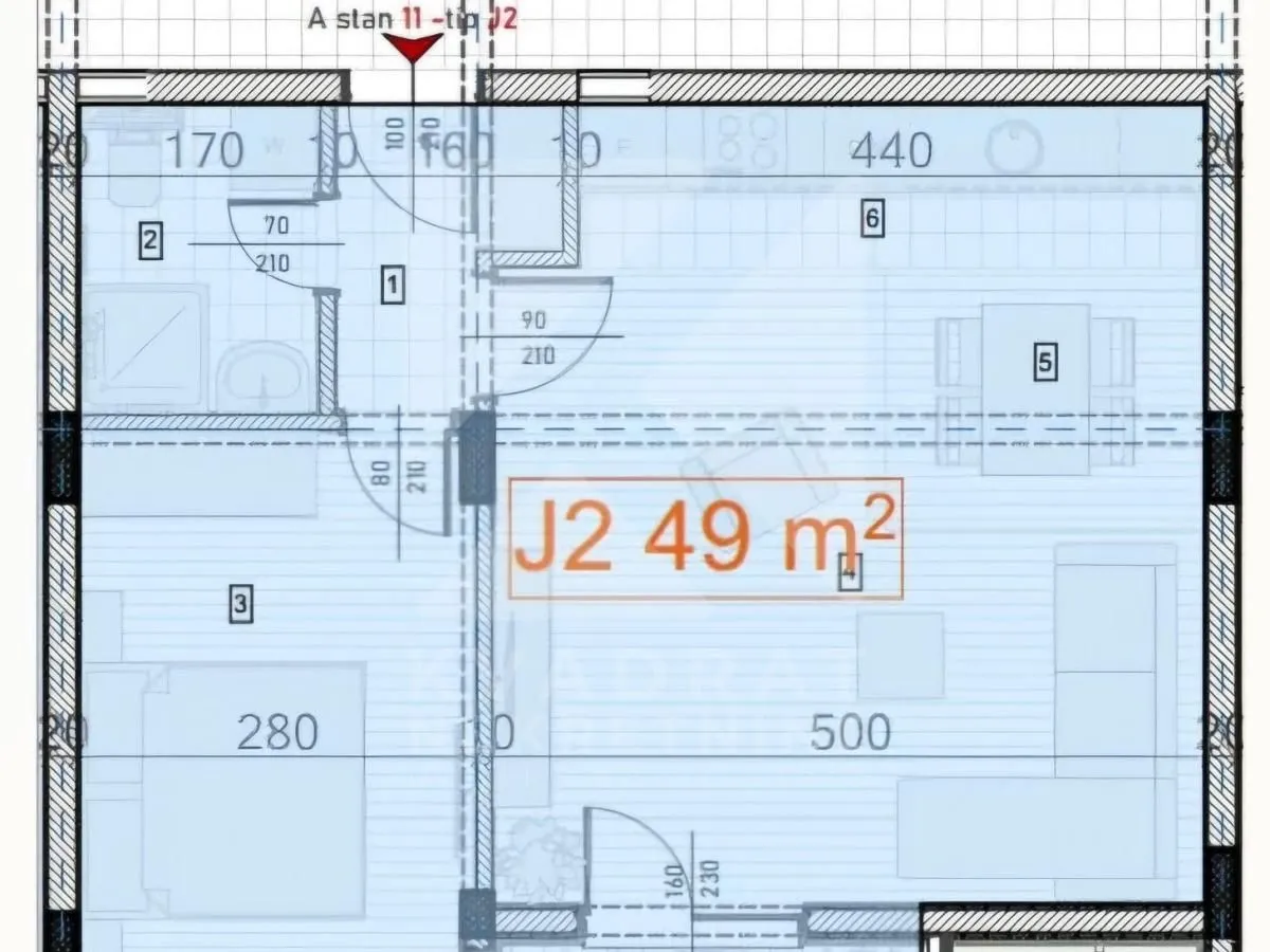 Prodaja, jednosoban stan, 49m², Zabjelo, Podgorica