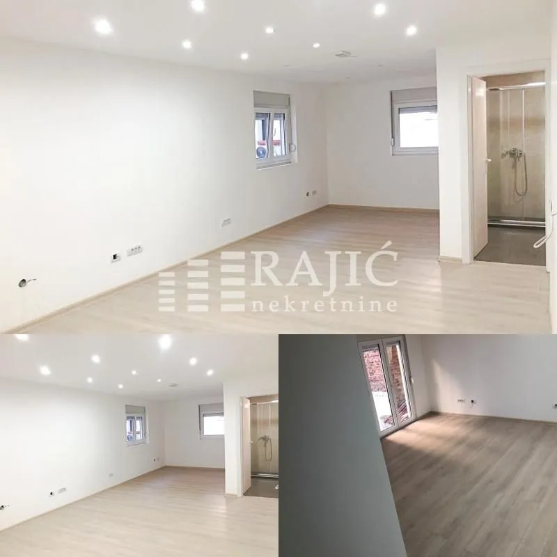 Kolaž fotografija koje prikazuju svetao i prazan enterijer prostorije sa parketom.