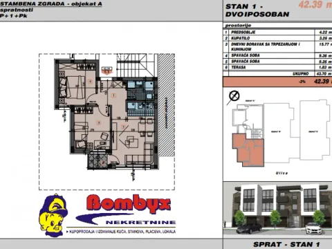 Prodaja, dvosoban stan, 42m², Adice, Novi Sad Sve Podlokacije - image 2