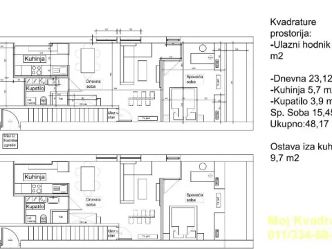 Sale, two bedroom apartment, 53m², Severni Bulevar, Zvezdara Sve Podlokacije - image 13