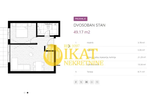 Prodaja, jednosoban stan, 49m², Lekino Brdo, Voždovac Sve Podlokacije