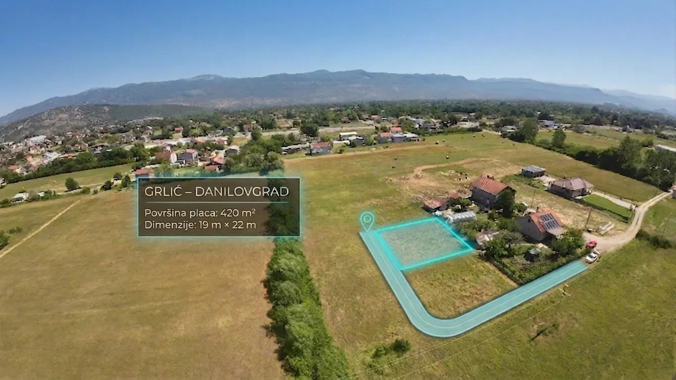 Prodaja, plac, 300m², Grlić, Danilovgrad