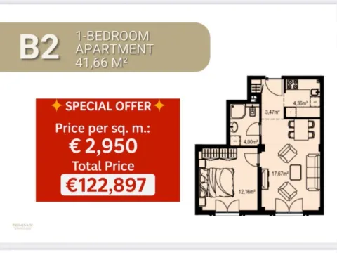 Sale, one bedroom apartment, 39m², Bečići, Budva - image 6