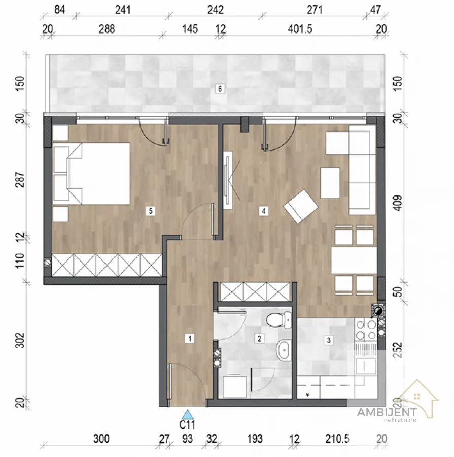 Sale, two bedroom apartment, 62m², Voždovac Sve Podlokacije, Beograd