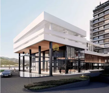 Spoljašnji izgled modernog poslovnog objekta sa staklenom fasadom i ulazom. - image 8