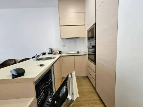 Modern kitchen with light wood cabinetry and built-in appliances. - image 5