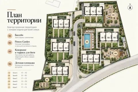 Plan teretornosti sa označenim objektima, bazenom i sadržajima za odmor. - image 6