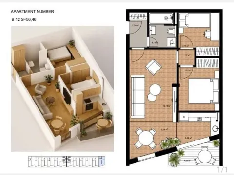 Prodaja, jednosoban stan, 41m², Bečići, Budva - image 6