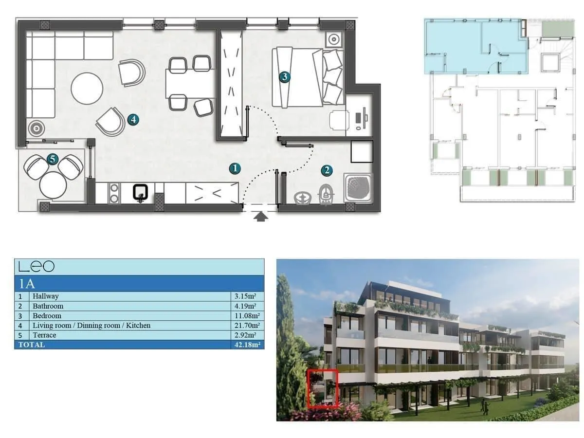 Prodaja, jednosoban stan, 64m², Kumbor, Herceg Novi
